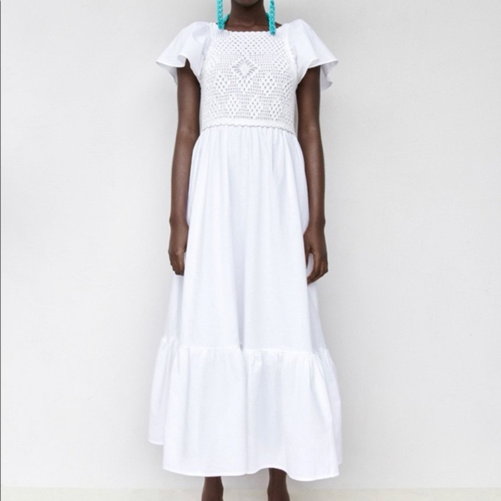 Zara Elegant White Maxi Dress